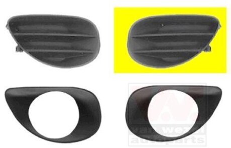 Решетка бампера переднего (заглушка) левая Van Wezel 5432591