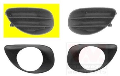 Решетка бампера переднего (заглушка) правая Van Wezel 5432592