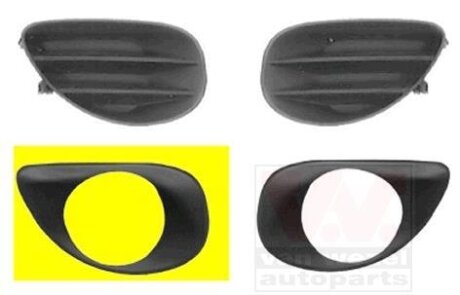 Решетка бампера переднего (заглушка) правая Van Wezel 5432594