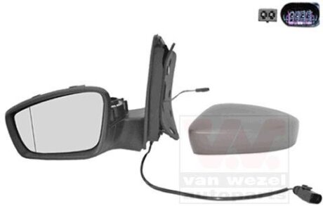 Зеркало наружное заднего вида левое Van Wezel 5701813