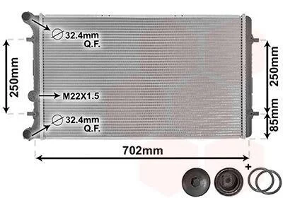 Радиатор охлаждения двигателя Van Wezel 58002217