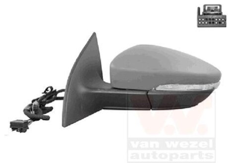 Зеркало наружное заднего вида левое Van Wezel 5849807