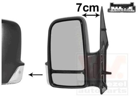 Зеркало наружное заднего вида левое Van Wezel 5862801