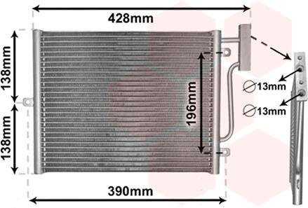 Радиатор кондиционера (Конденсатор) Van Wezel 74005038