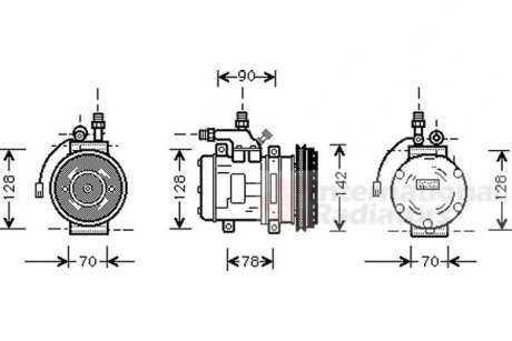 Компрессор кондиционера Van Wezel 7400K029