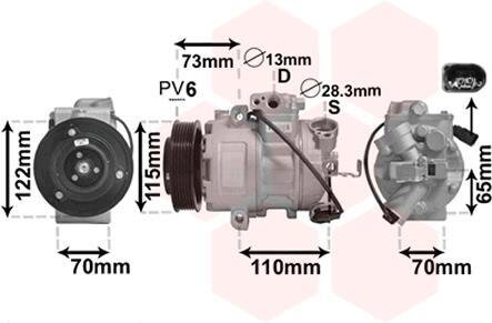 Компрессор кондиционера Van Wezel 7600K018