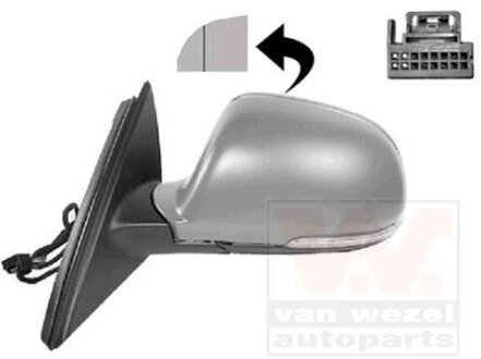 Зеркало наружное заднего вида левое Van Wezel 7636807