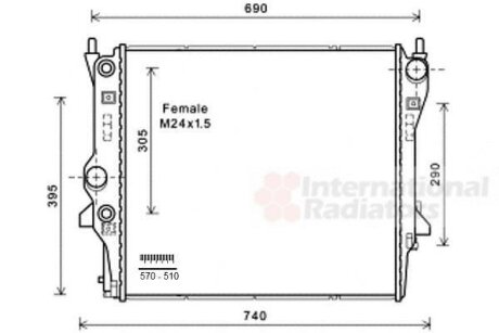 Радиатор охлаждения двигателя Van Wezel 77002053