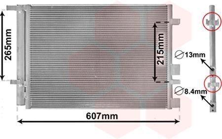 Радиатор кондиционера (Конденсатор) Van Wezel 82005244