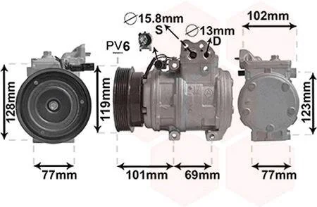 Компрессор кондиционера Van Wezel 8300K146