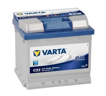 Аккумулятор Blue Dynamic 12В 52Ач 470А(EN) R+ VARTA 5524000473132