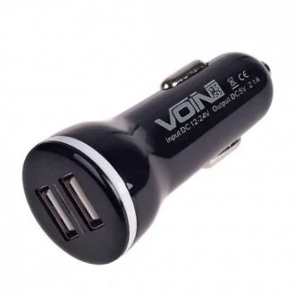 Зарядное автомобильное устройство прикуриватель 2-USB 12V-24V 5V 2,4A черный VITOL C-2023BK