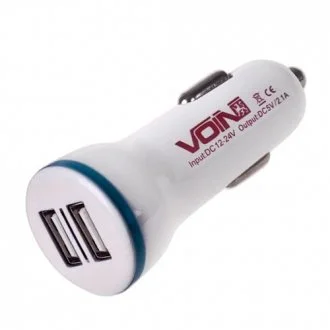 Зарядное автомобильное устройство прикуриватель 2-USB 12V-24V 5V 2,4A белый VITOL C-2023W
