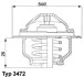 Термостат VW T5 2.0i 03- WAHLER 3472.87D (фото 2)