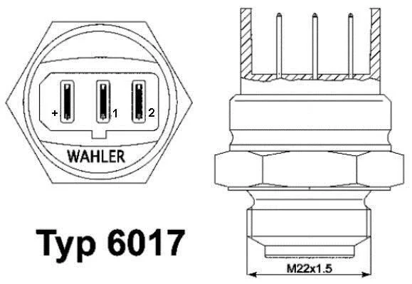 Датчик включения вентилятора WAHLER 6017.85D (фото 1)