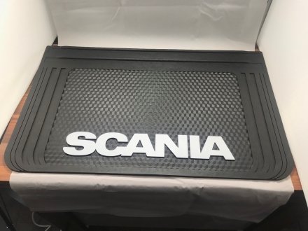 Брызговик с надписью SCANIA 650x400mm Черный выпуклый 3D 1шт WINGMAX SC-053