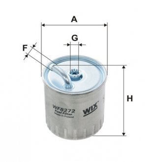 Фільтр паливний MB C-class (W202/W203)/E-class (W210) 2.2D/2.7D/3.2D OM611/612 99- WIX FILTERS WF8272