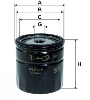 Фільтр масляний Opel 85- (benzin) WIX FILTERS WL7129