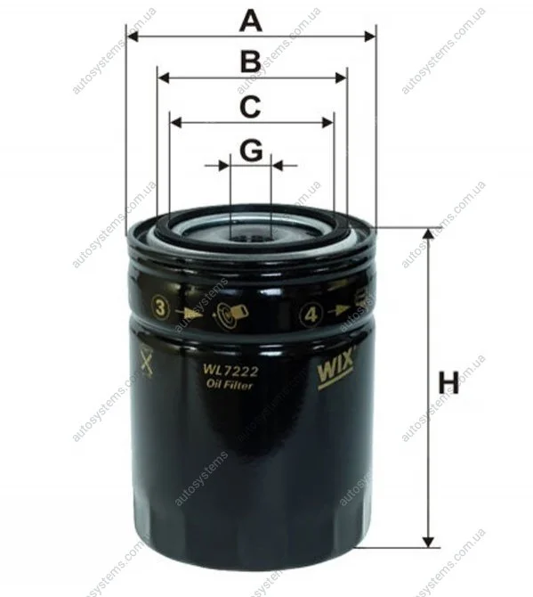 Фільтр оливний WIX FILTERS WL7222 (фото 1)