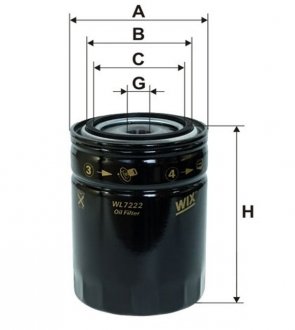 Фільтр оливний WIX FILTERS WL7222