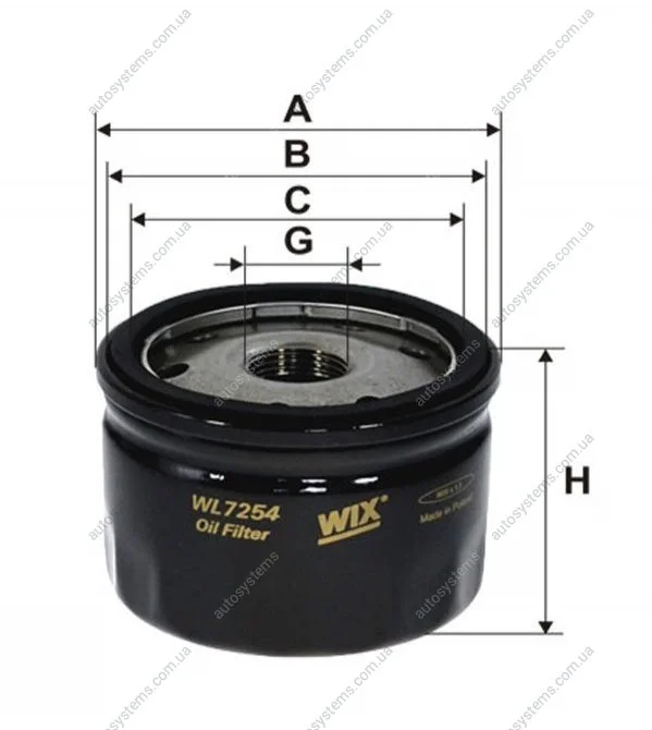 Фильтр масляний WIX FILTERS WL7254 (фото 1)
