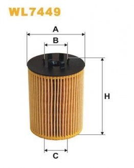 Фільтр масляний BMW 5 (E60/E61)/6 (E63/E64)/7 (E65/E66)/X5 (E53) 3.6-4.8i N62 01-06 WIX FILTERS WL7449