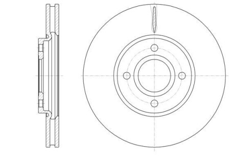 Тормозной диск передний вентилируемый WOKING D6160110