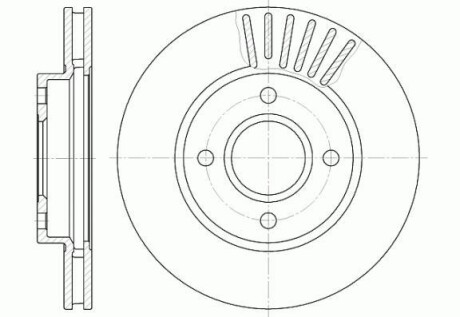 Тормозной диск передний вентилируемый WOKING D6211.10