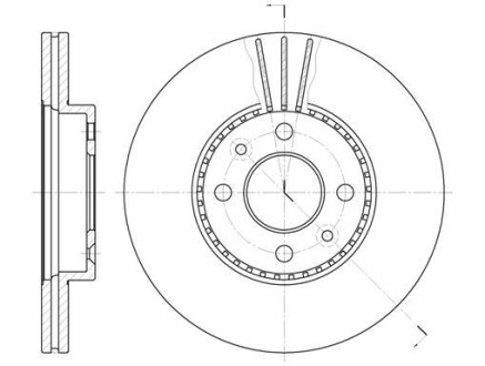 Тормозной диск передний вентилируемый WOKING D6227.10