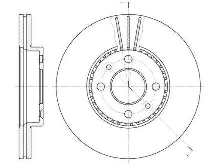 Тормозной диск передний вентилируемый WOKING D6227.10