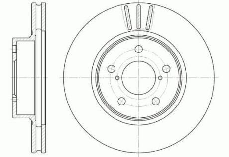 Тормозной диск передний вентилируемый WOKING D6397.10