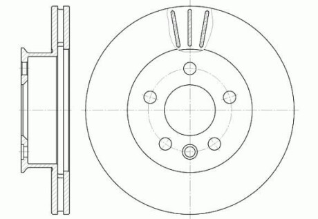 Тормозной диск передний вентилируемый WOKING D6416.10