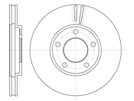 Тормозной диск передний вентилируемый WOKING D6419.10