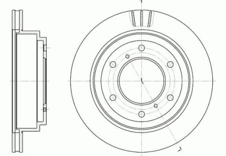 Тормозной диск задний вентилируемый WOKING D6955.10