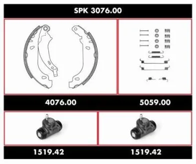 Колодки тормозные барабанные, комплект WOKING SPK 3076.00