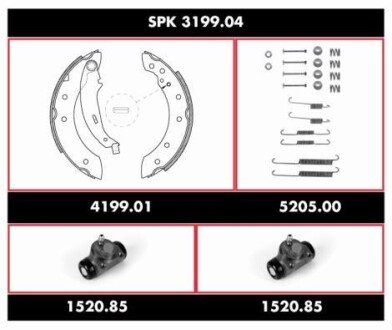 Колодки тормозные барабанные, комплект WOKING SPK 3199.04 (фото 1)