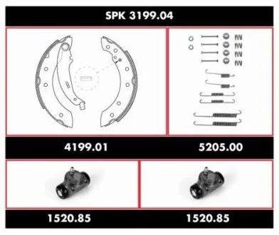 Колодки тормозные барабанные, комплект WOKING SPK 3199.04