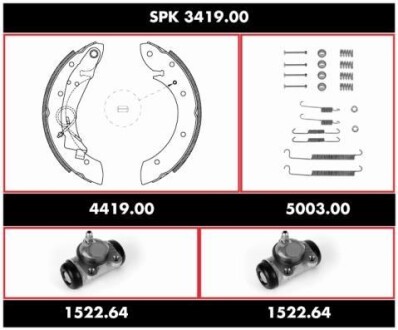 Колодки тормозные барабанные, комплект WOKING SPK 3419.00