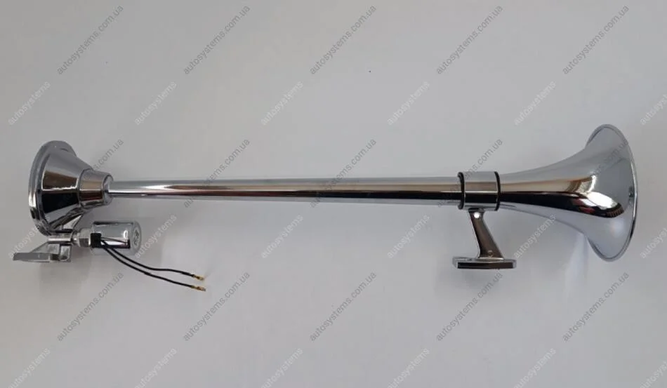 Сигнал воздушный 1-дудка круглая 12V/24V L640MM WOSM F-394 WS (фото 1)