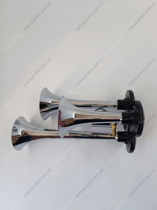 Сигнал повітрянний 3-дудкі метал 12/24V 165/230/300 MM WOSM F-395 WS (фото 1)