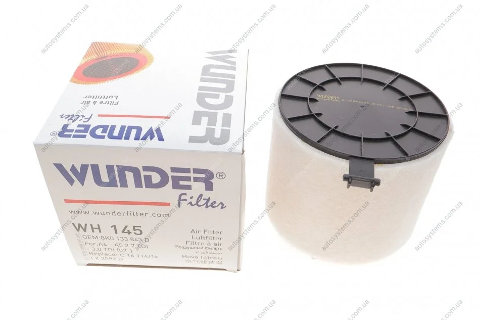 Фільтр повітряний Audi A4/A5 2.7-3.2TFSI 07- Wunder-filter WH 145 (фото 1)
