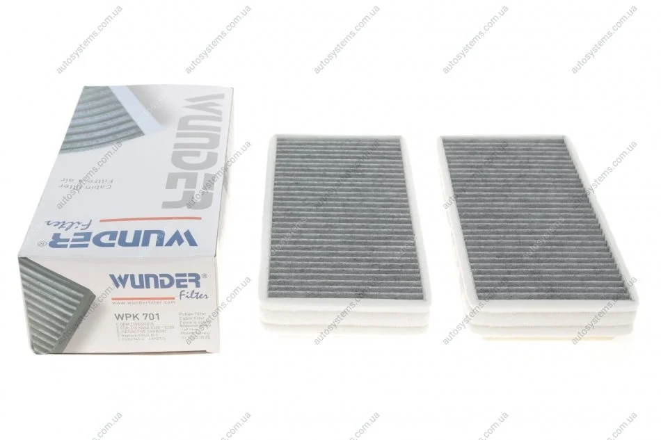Фільтр салону MB E-class (W210) (к-кт 2шт.) (вугільний) Wunder-filter WPK 701 (фото 1)