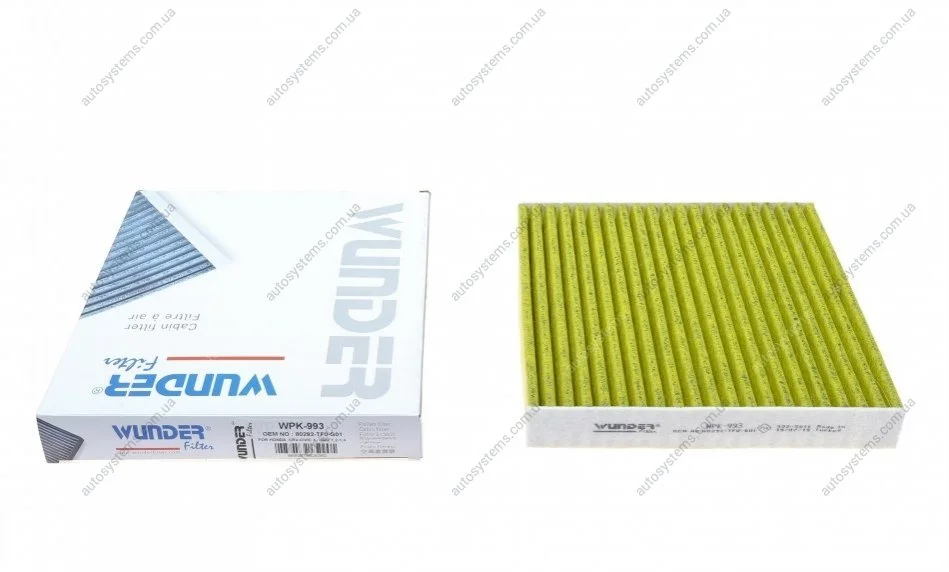 Фільтр салону Honda HR-V 15-/ Jazz 08- (вугільний) Wunder-filter WPK 993 (фото 1)