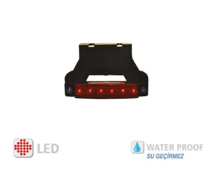 Фонарь габаритный LED 6 диод красный на резиновом кронштейне. YÜCEPLAST YP-105R