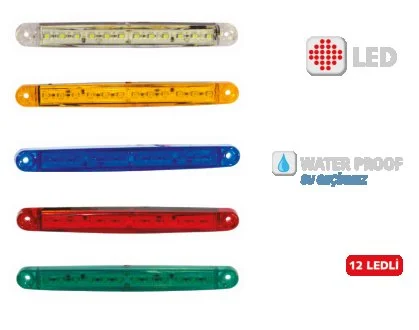 Фонарь габаритный LED 12 диодов красный 158x17x10 YÜCEPLAST YP-118R