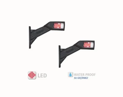 Фонарь габарит рог наклоненный средний диод LED 12/24 правый L-135 YÜCEPLAST YP-143R