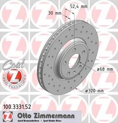 Диск гальмівний SPORT Z ZIMMERMANN 100333152 (фото 1)