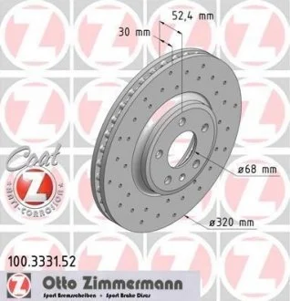 Диск тормозной SPORT Z ZIMMERMANN 100333152