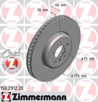 Диск тормозной Coat Z левый ZIMMERMANN 150291220 (фото 1)