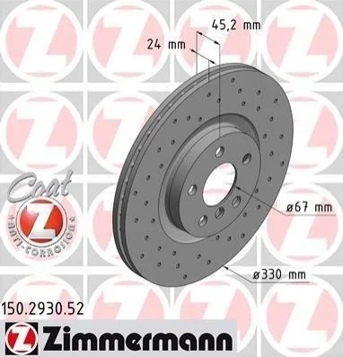 Диск тормозной SPORT Z ZIMMERMANN 150293052 (фото 1)